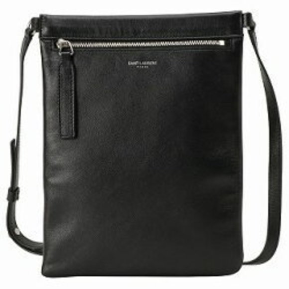 Saint Laurent Black Crossbody FLAT YSL - Picture 1 of 3